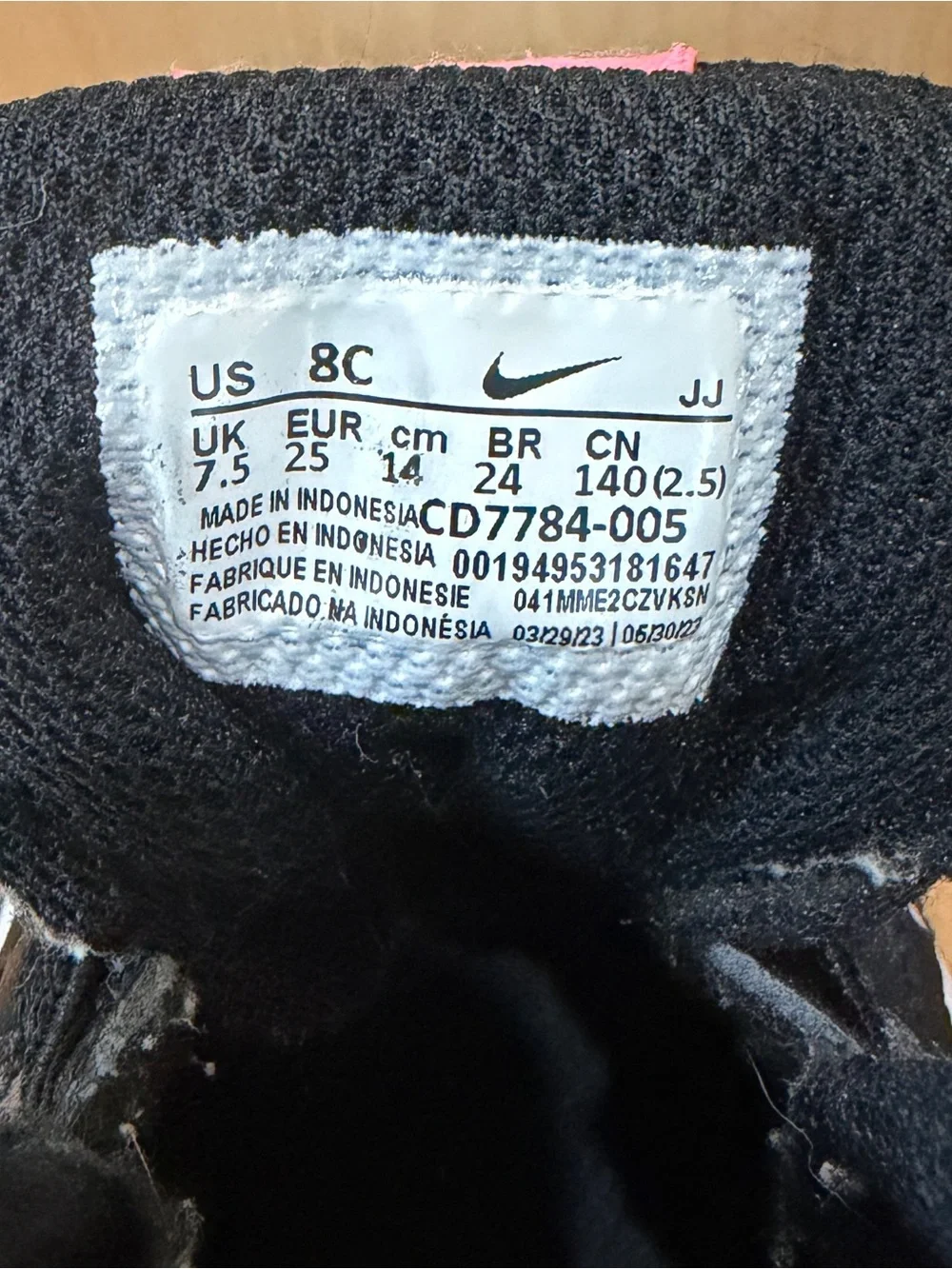 Nike 8T Black, White & Pink Mid-Top Sneakers